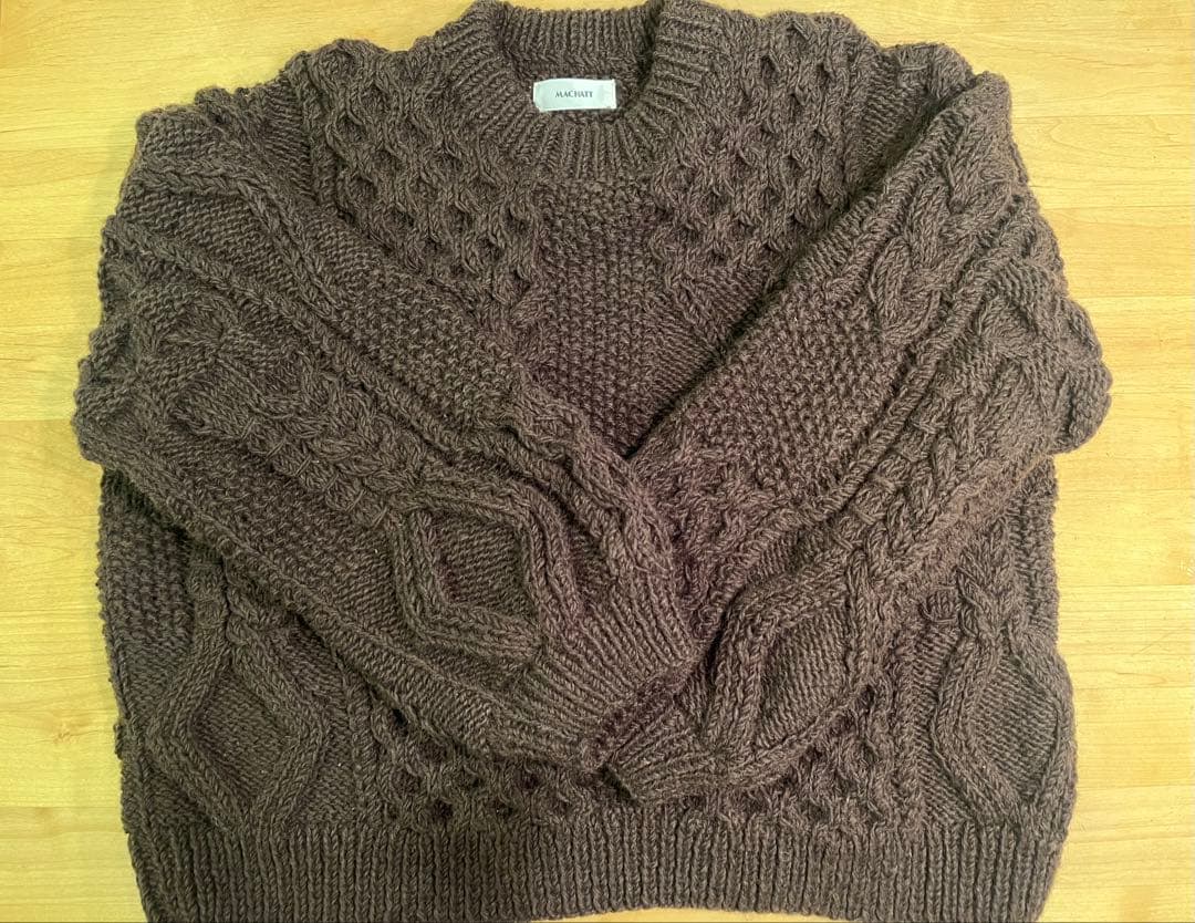 最終値下げ！　machatt ケーブルハンドニット　ブラウン