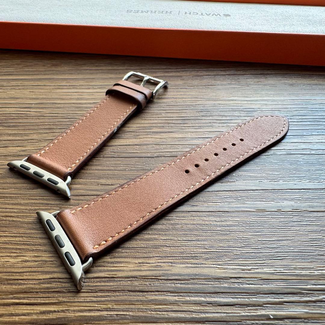 2784 人気品　Apple Watch エルメス　ゴールド　レザーバンド
