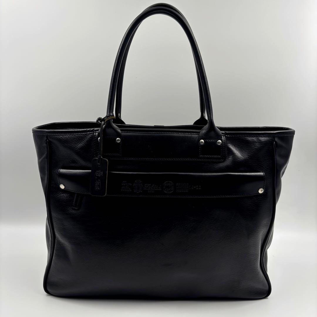 ✨美品✨　Felisi ビジネスバック　大容量　チャーム　ブラック　フルレザー