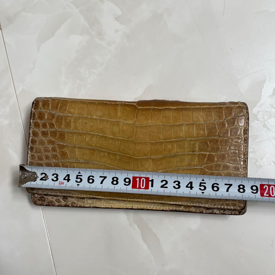 （定価110000円）ヒマラヤ クロコダイル 本革 長財布 希少 高価 ワニ
