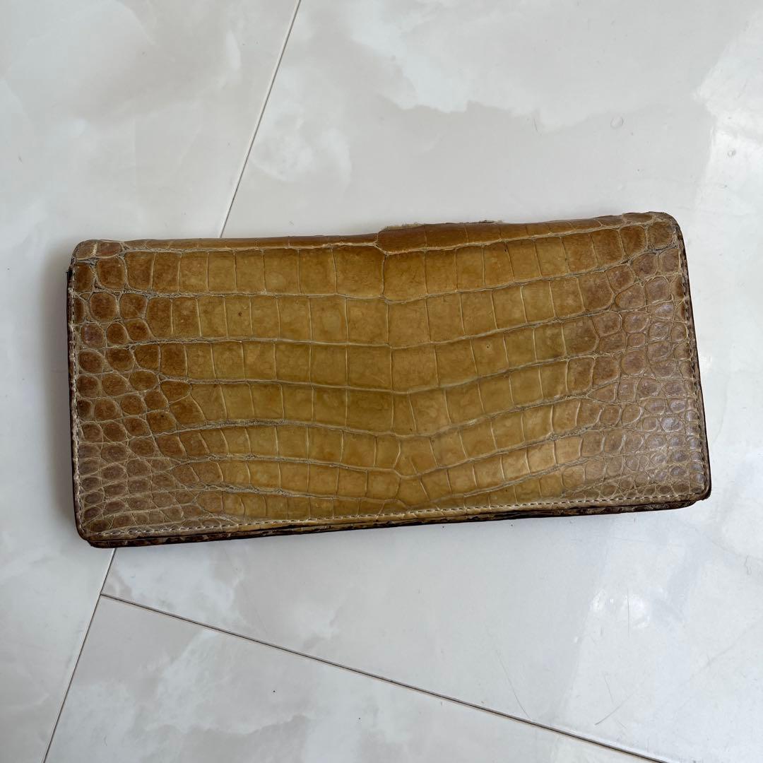 （定価110000円）ヒマラヤ クロコダイル 本革 長財布 希少 高価 ワニ