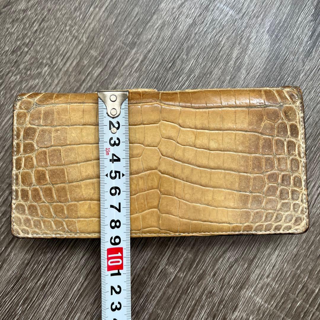 （定価110000円）ヒマラヤ クロコダイル 本革 長財布 希少 高価 ワニ