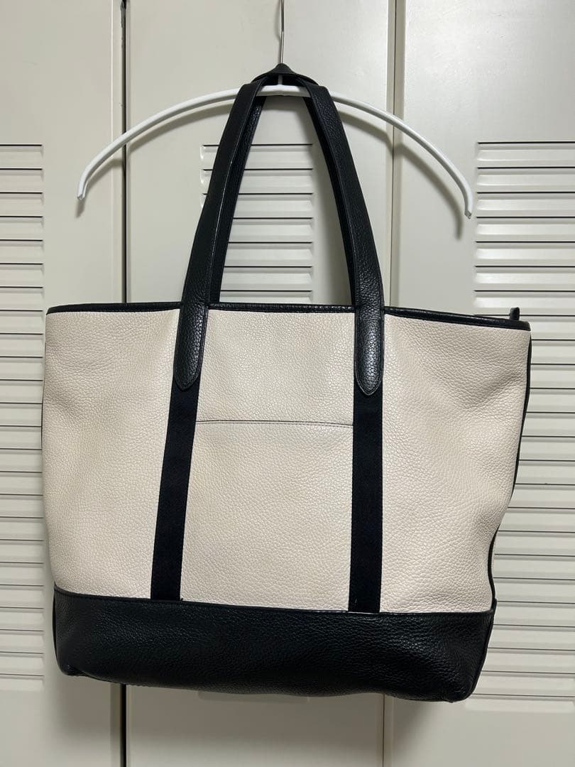 COACH F23248レザートートバッグ ホワイト/ブラック