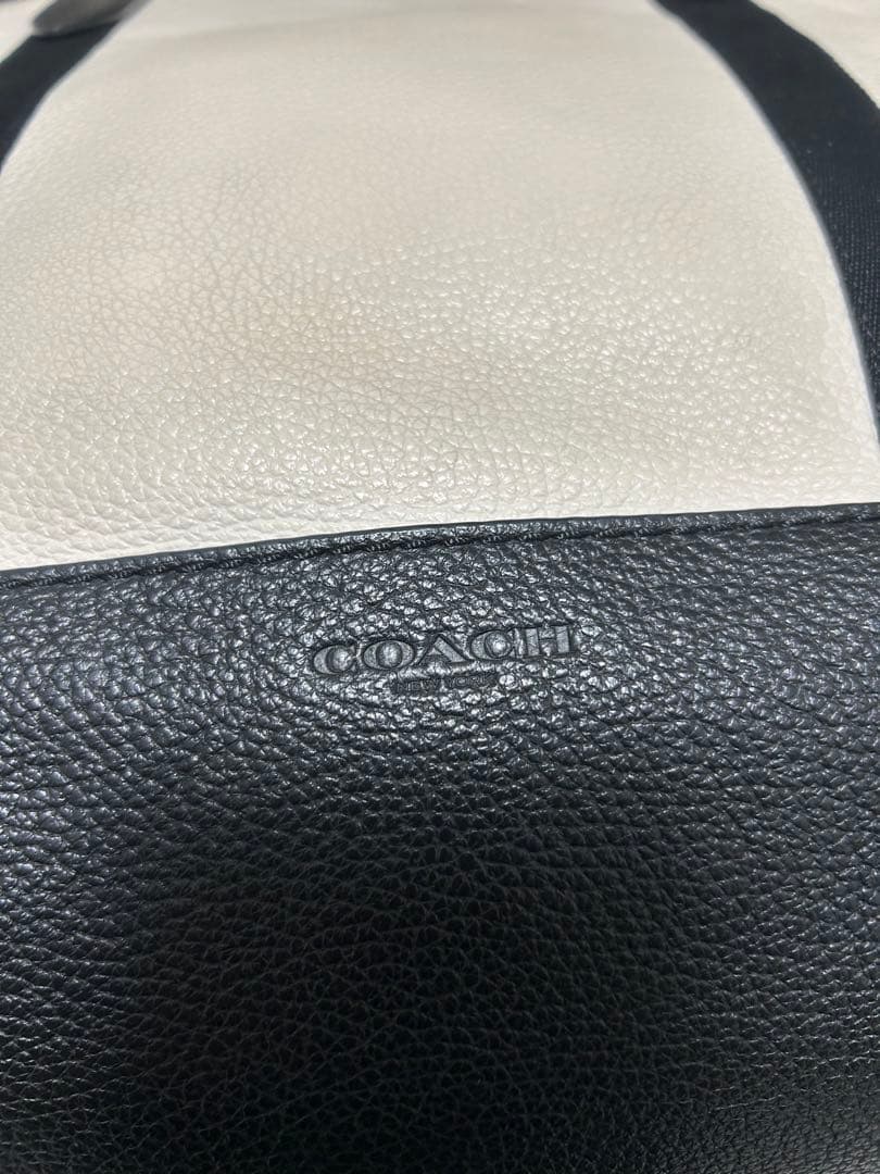 COACH F23248レザートートバッグ ホワイト/ブラック
