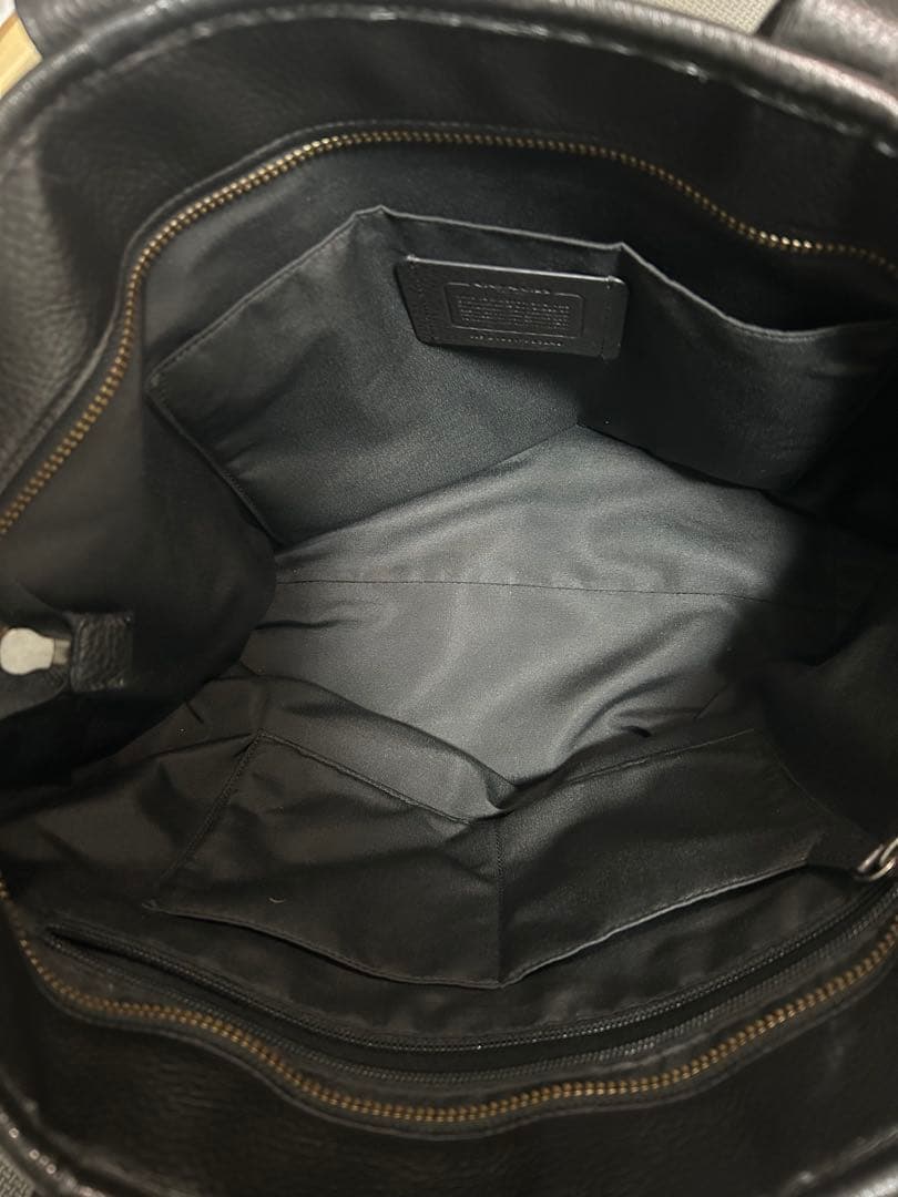 COACH F23248レザートートバッグ ホワイト/ブラック