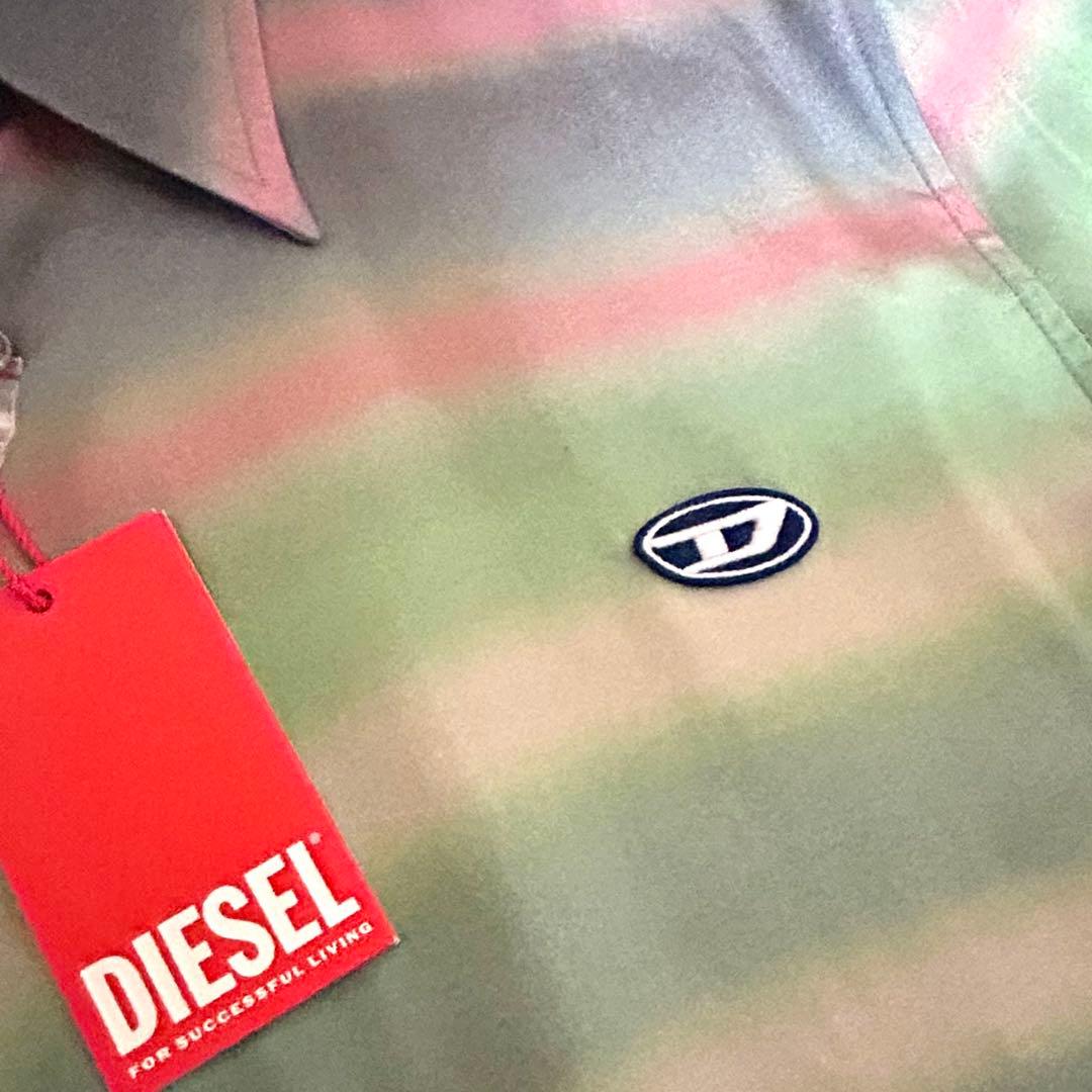【新品】DIESEL／オーバルD刺繍ロゴパッチ グラデーションシャツ M