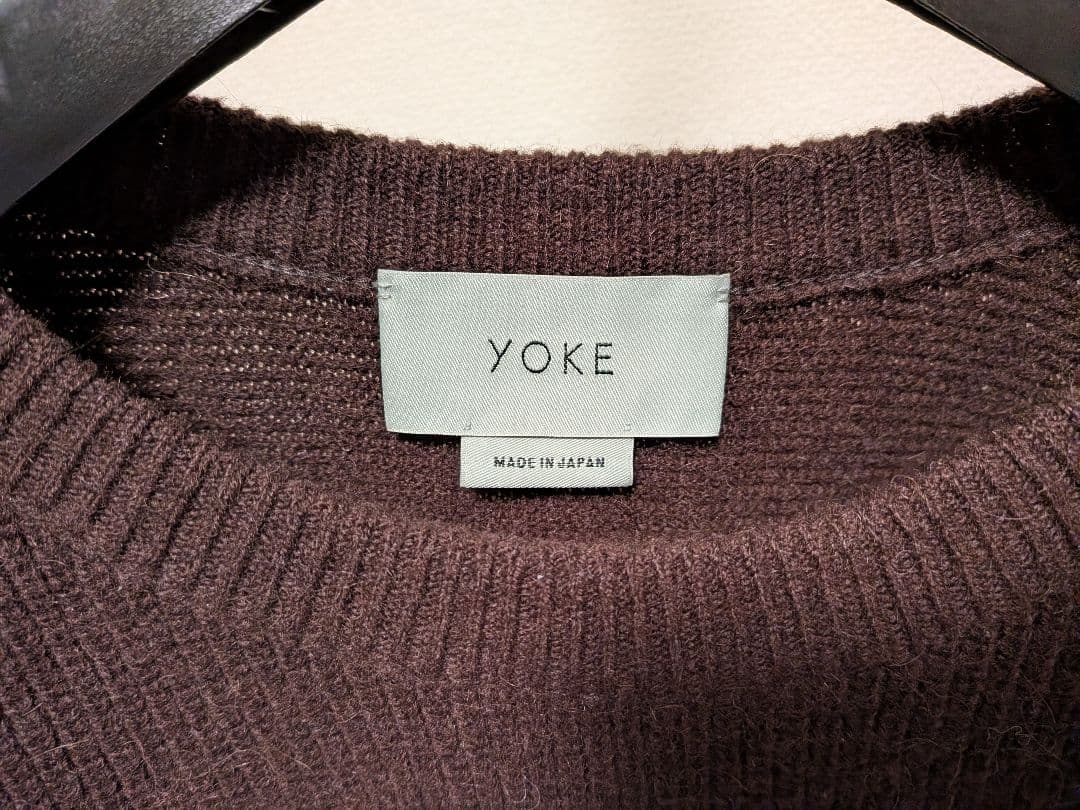 トップス YOKE 19aw 7G ALPACA WOOL RIB STITCH KNIT