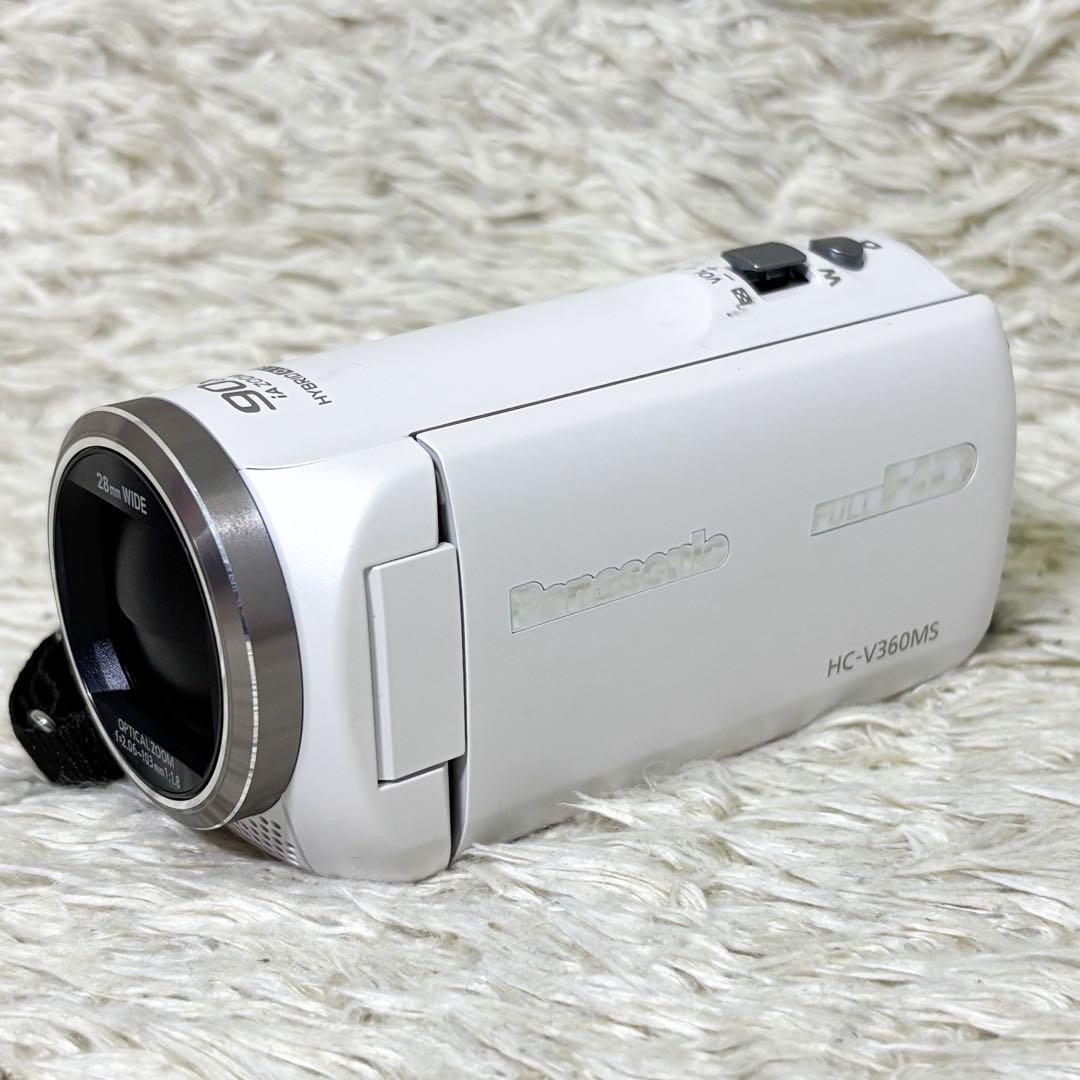 【美品】パナソニック デジタルハイビジョン ビデオカメラ HC-V360MS-W