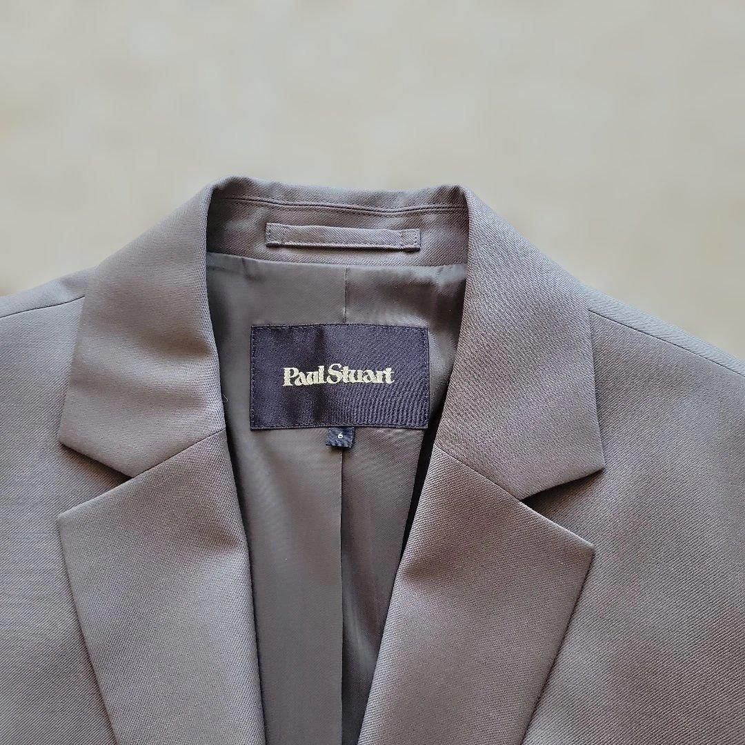 美品【ウォッシャブル/防シワ性】ウーステッドクリアツイル パンツスーツ　ベージュ