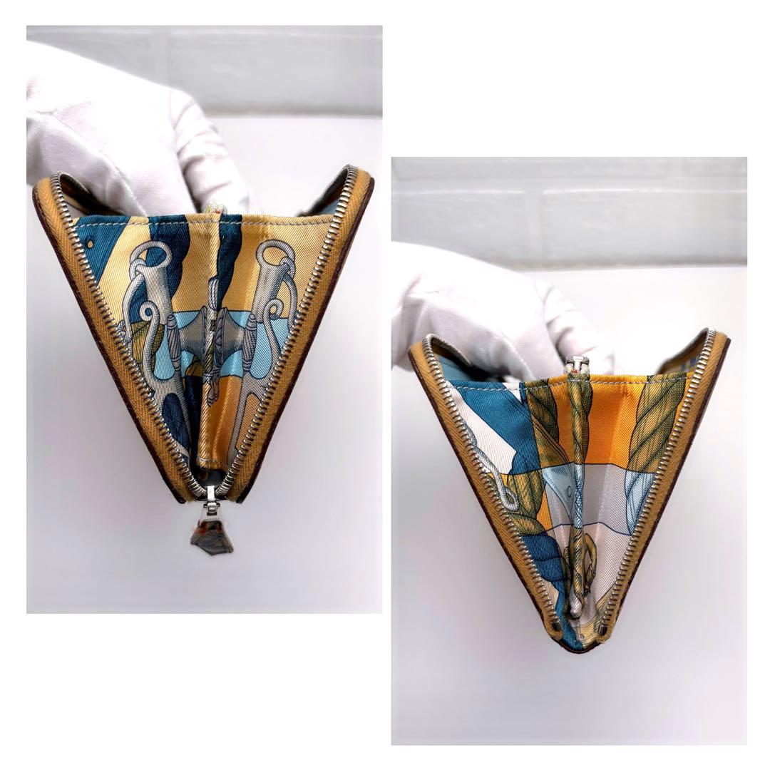 HERMES エルメス アザップ シルクイン ゴールド ブラウン ファスナー