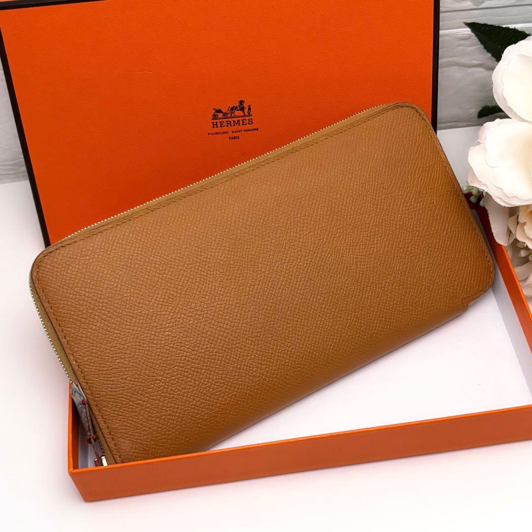 HERMES エルメス アザップ シルクイン ゴールド ブラウン ファスナー