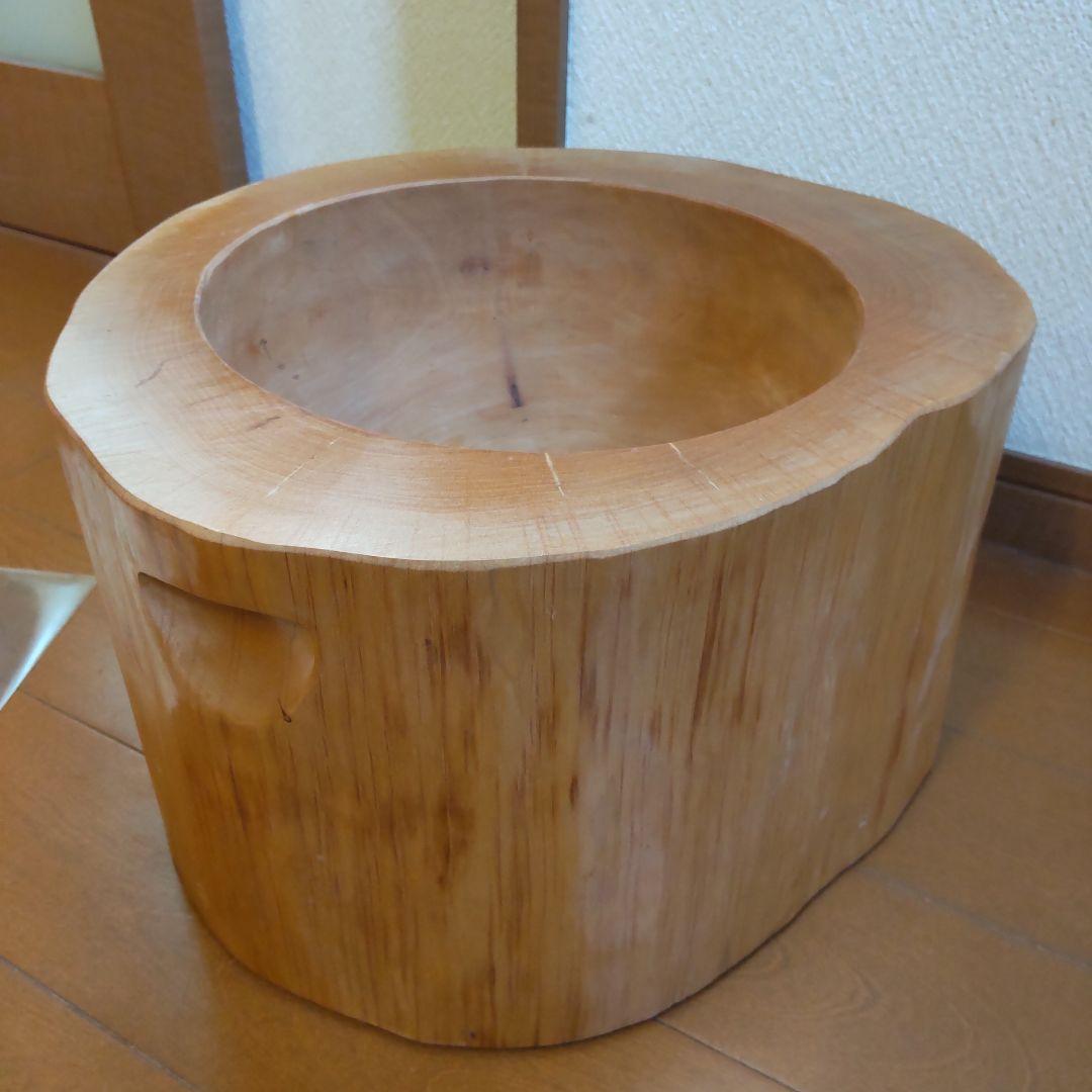 あらぽん　ミニうす　臼と杵　原木くり抜きタイプ