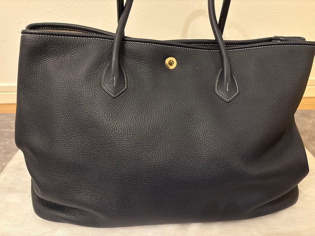 美品 シセイ cisei トートバッグ TOTE 本革　ネイビー