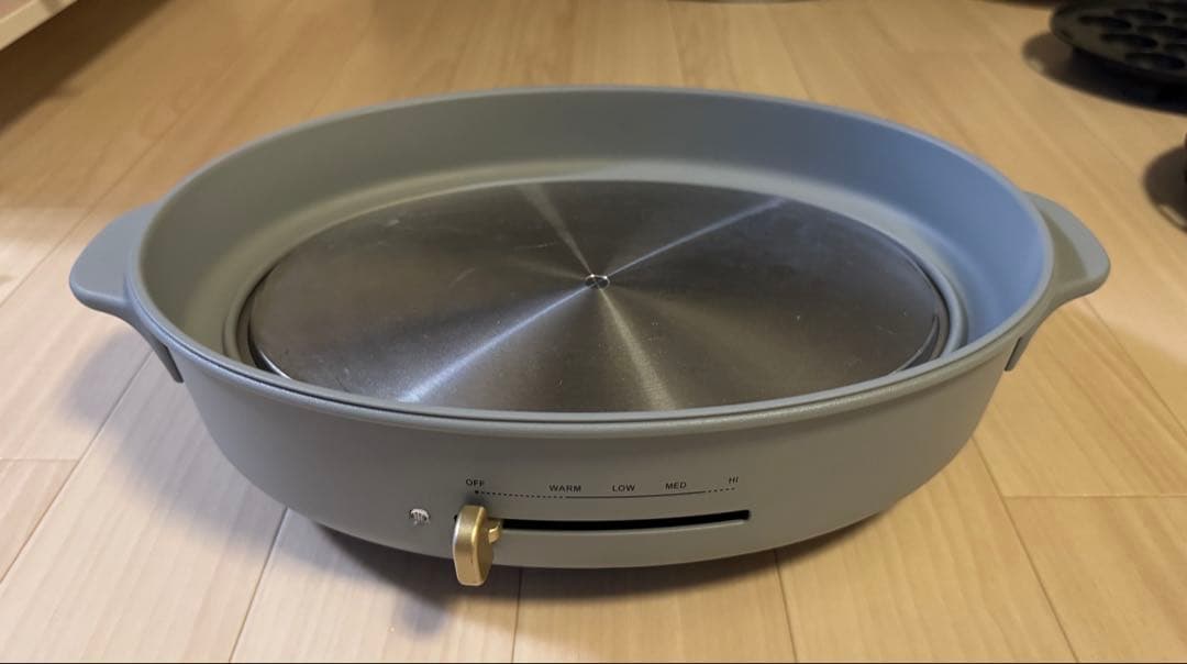 オーバルホットプレート グレー 付属品多数