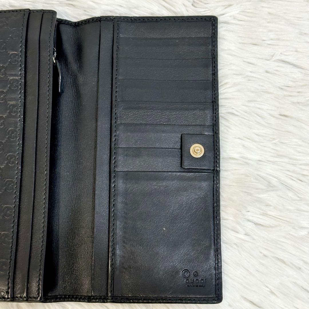 美品✨️GUCCI 長財布 マイクロシマ GG 型押し ロゴ ブラック