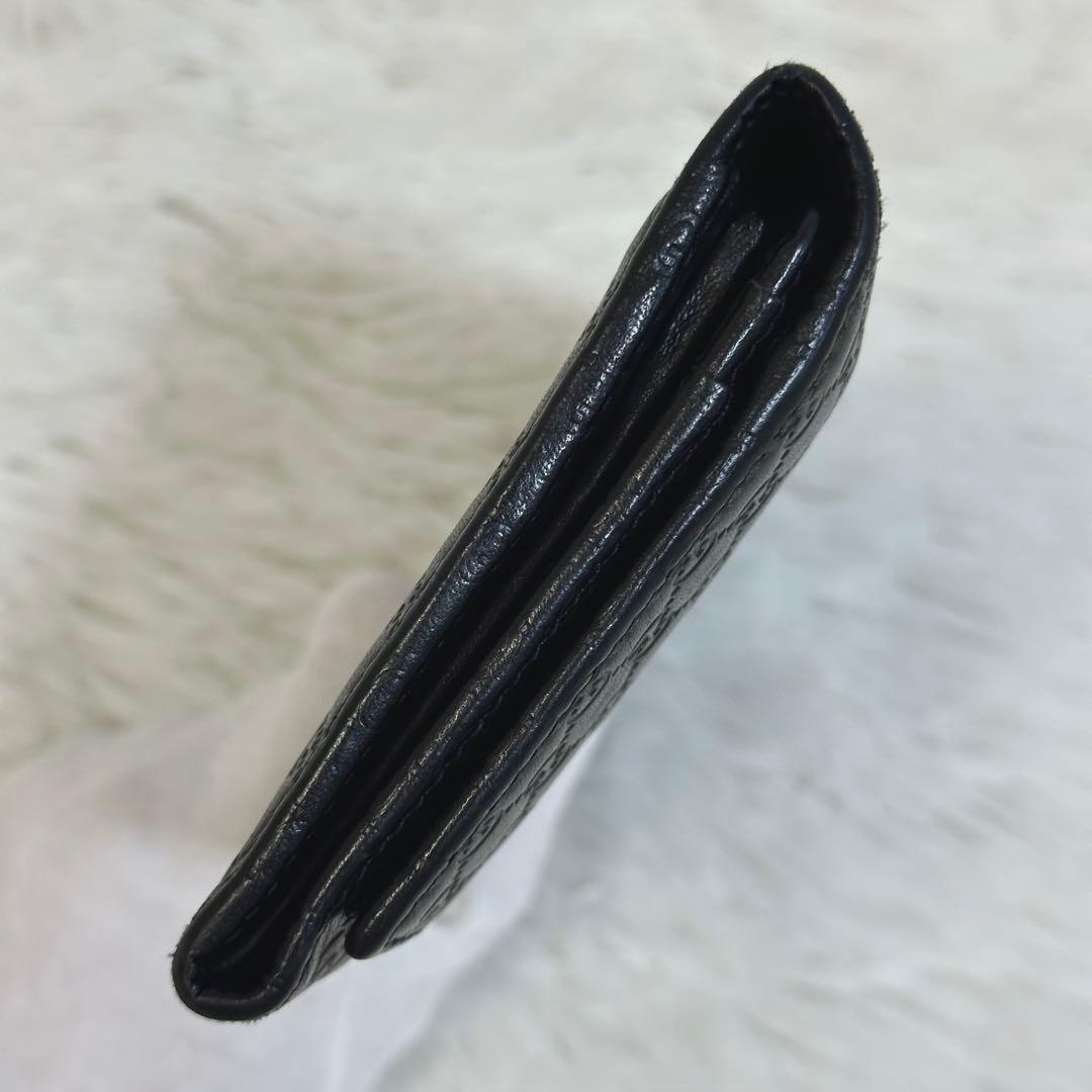 美品✨️GUCCI 長財布 マイクロシマ GG 型押し ロゴ ブラック