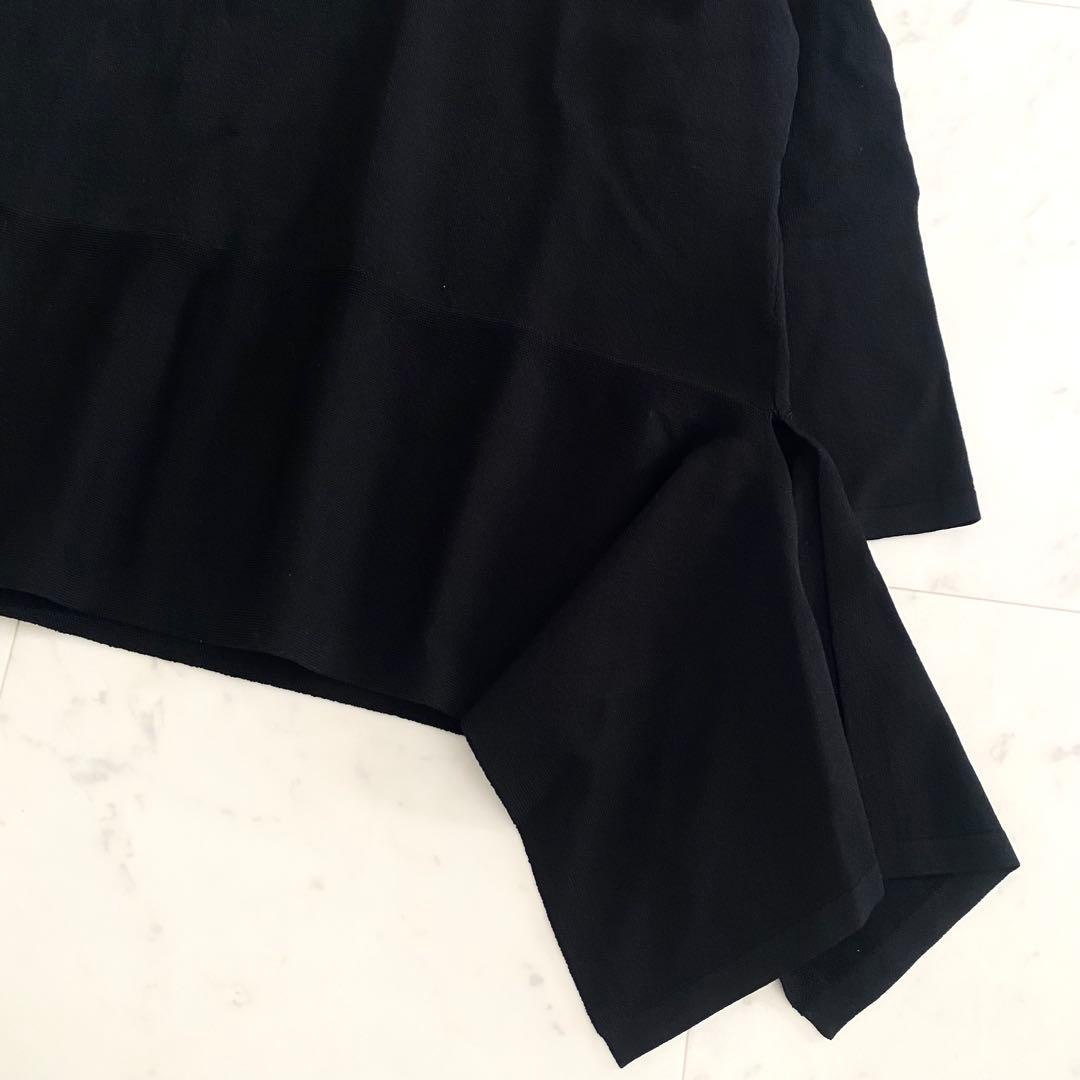 極美品 モラビトプルミエ ボールチェーンデザイン アシンメトリーレーヨンニット