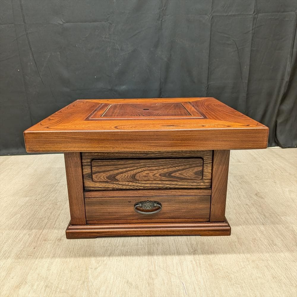 欅 ケヤキ　無垢　関西火鉢　箱火鉢　角火鉢　火鉢　囲炉裏　いろり　炉端　引き出し