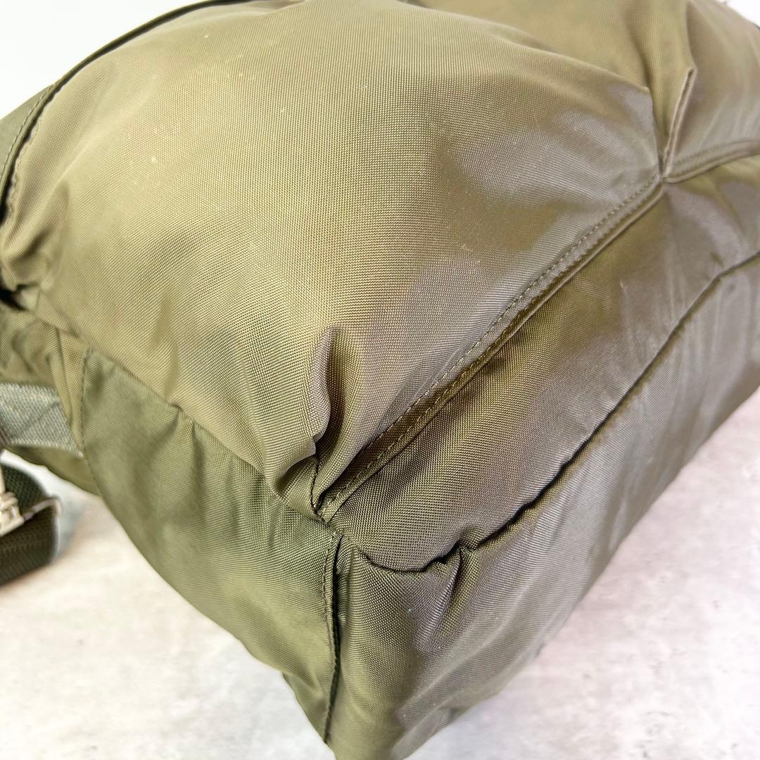 【美品】ポーター ショルダーバッグ 斜め掛け フォース ナイロン カーキ