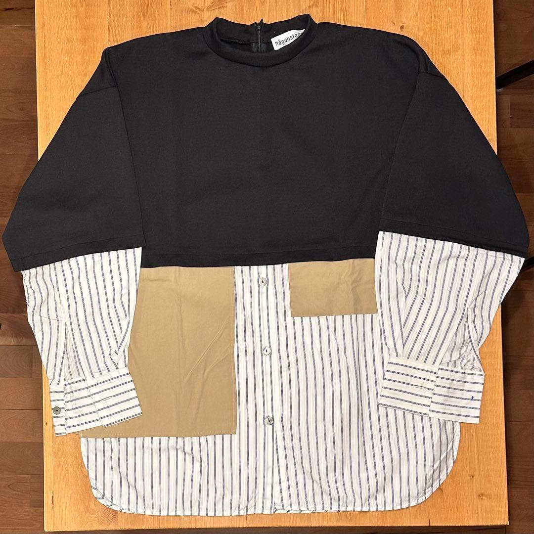 ナゴンスタンス アシンメトリー ドッキング プルオーバー 黒