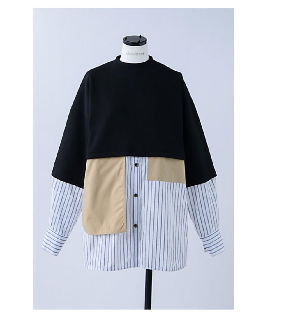 ナゴンスタンス アシンメトリー ドッキング プルオーバー 黒