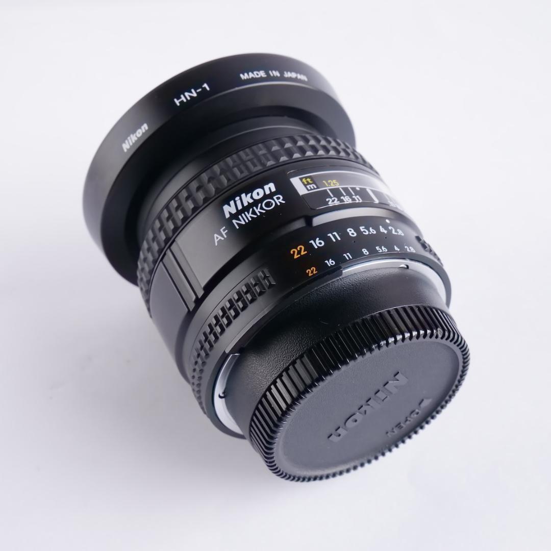 NIKKOR 24mm f/2.8 レンズ 純正フードHN-1付 美品