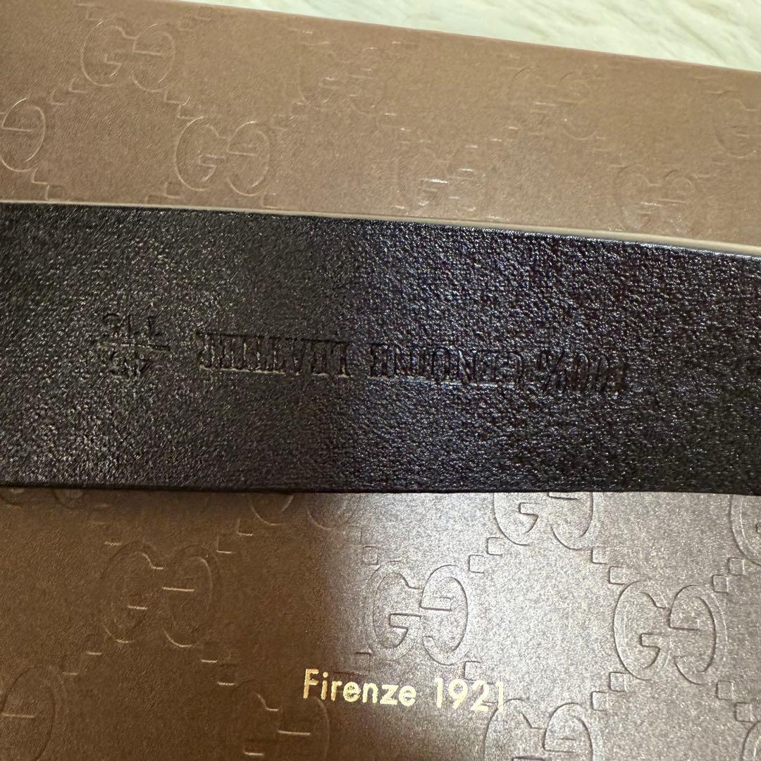 GUCCI グッチ ベルト GGロゴ ゴールド金具 黒 ビッグロゴ　刻印あり