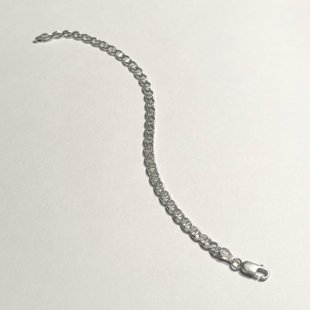 ヴィンテージ　イタリア製　シルバー925　アンカーチェーンブレスレット