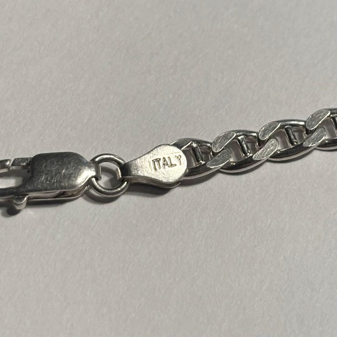 ヴィンテージ　イタリア製　シルバー925　アンカーチェーンブレスレット