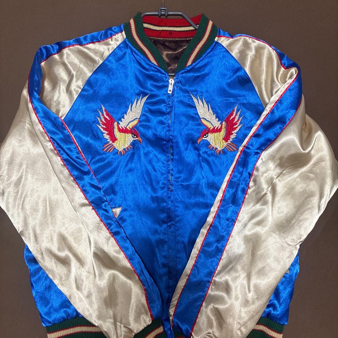 テーラー東洋 スカジャン 青 鷲刺繍