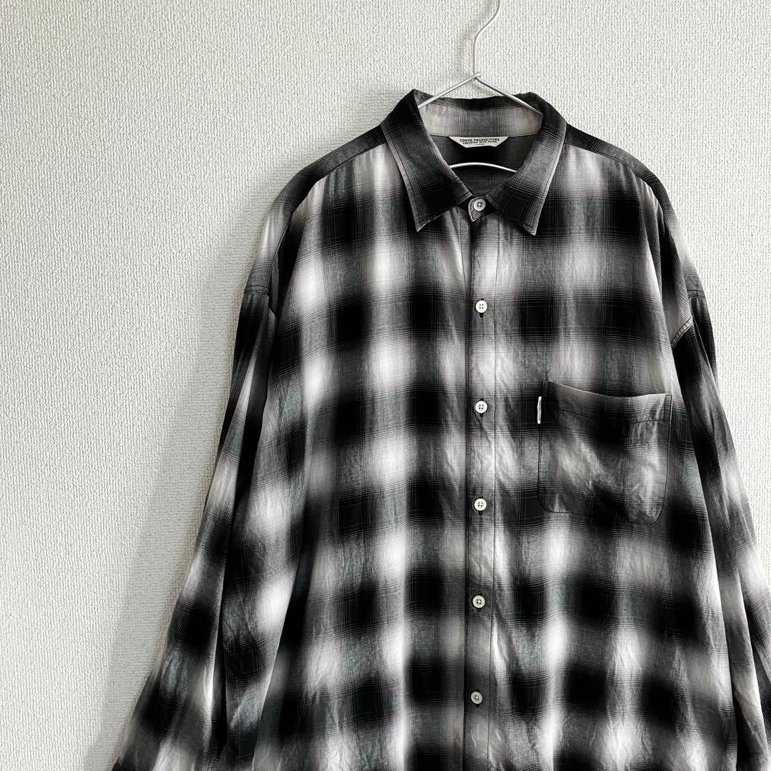 COOTIE Ombre Check L/S Shirt ブラック　L オンブレ