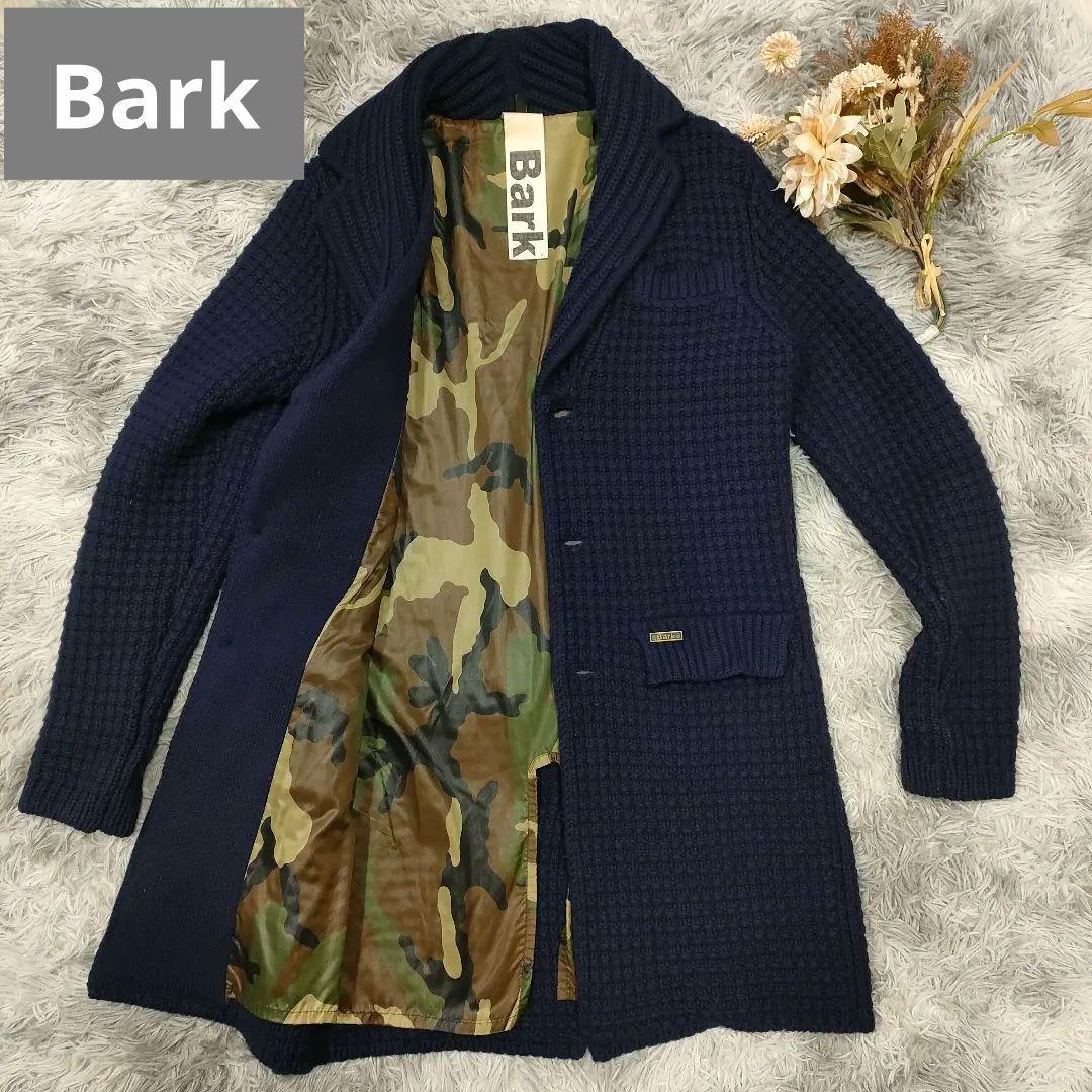 美品 Bark ニット チェスターコート 極厚ニット 迷彩柄 イタリア製
