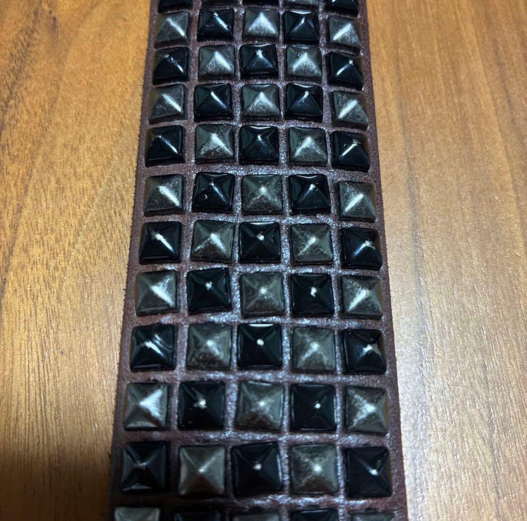 希少HTCスタッズベルト5連ピラミッド　ブラック×シルバー　vintage