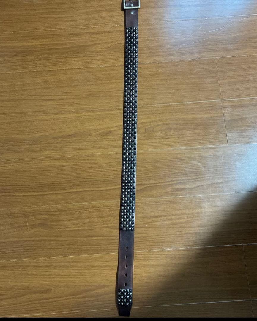 希少HTCスタッズベルト5連ピラミッド　ブラック×シルバー　vintage