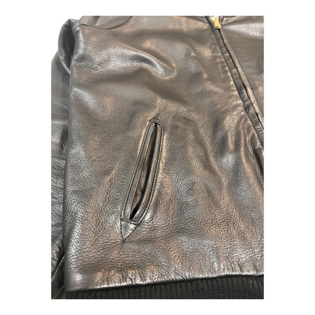 63Leathers 牛革 レザージャケット ブラック XXL 本革 メンズ
