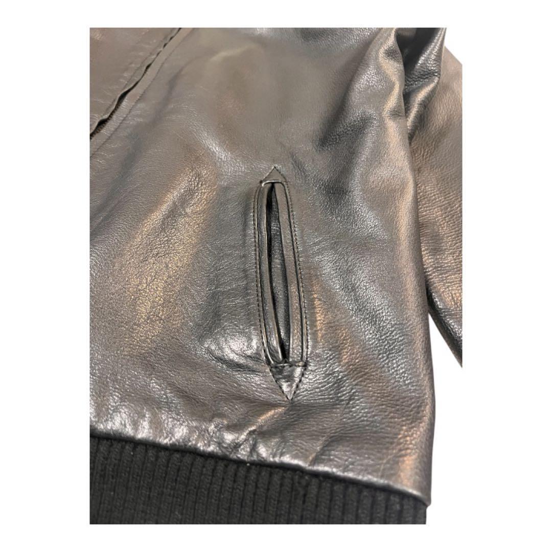 63Leathers 牛革 レザージャケット ブラック XXL 本革 メンズ