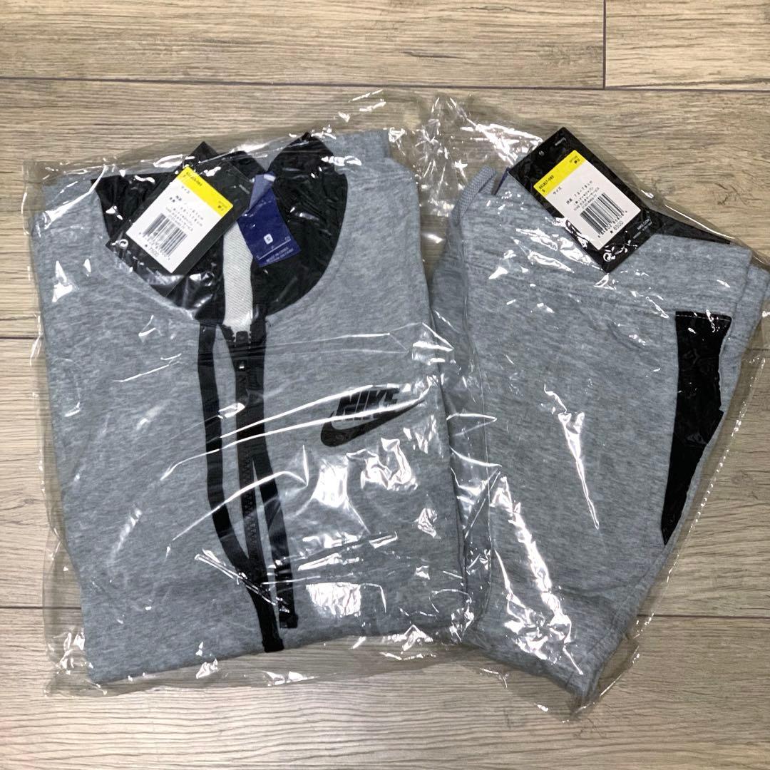 ✨新品✨ナイキ セットアップ ナイロン切替 ビッグスウォッシュ デカロゴ 灰 S
