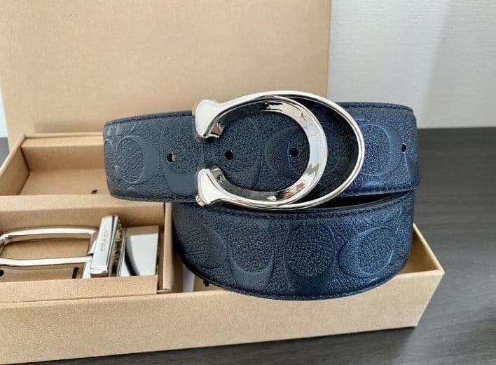 新品未使用コーチベルトリバーシブルシグネチャーブラック系メンズレディース送料無料