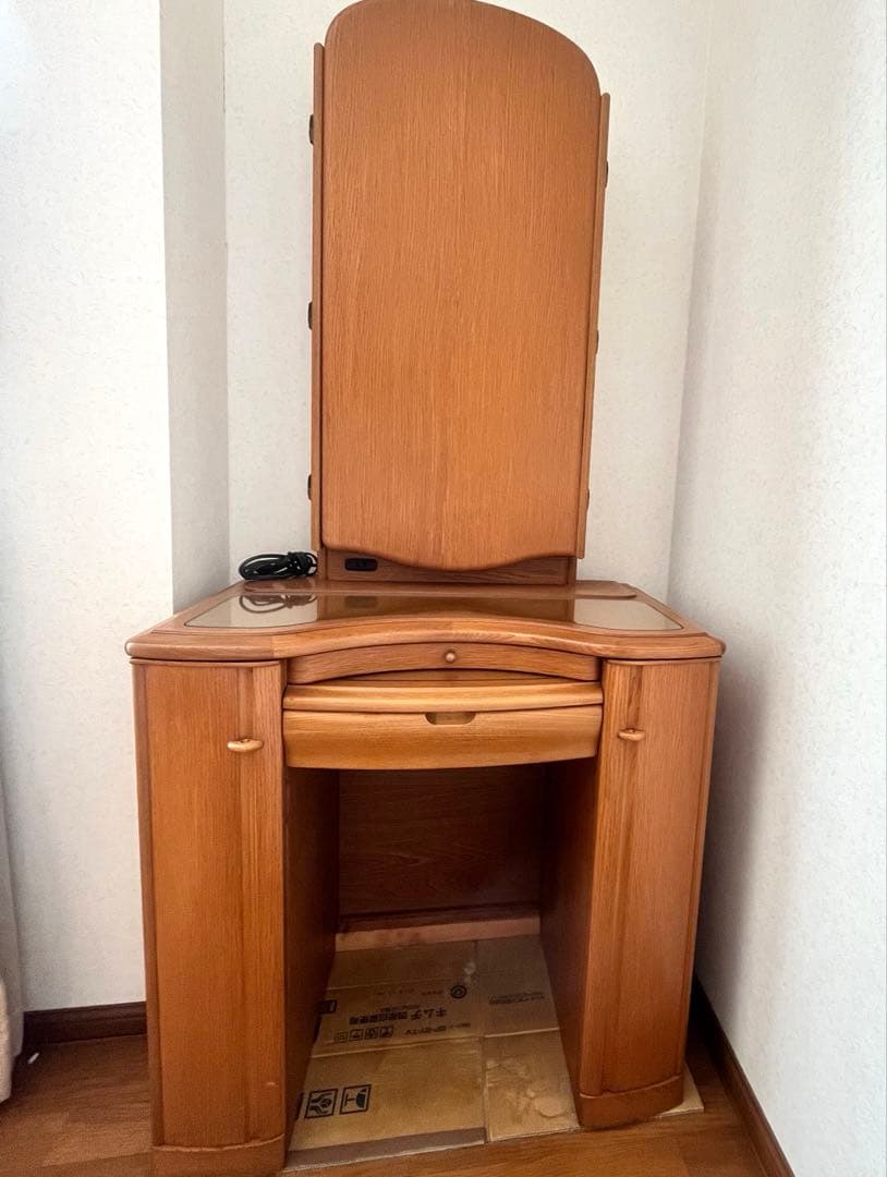 三面鏡ドレッサー　鏡台　木製　美品