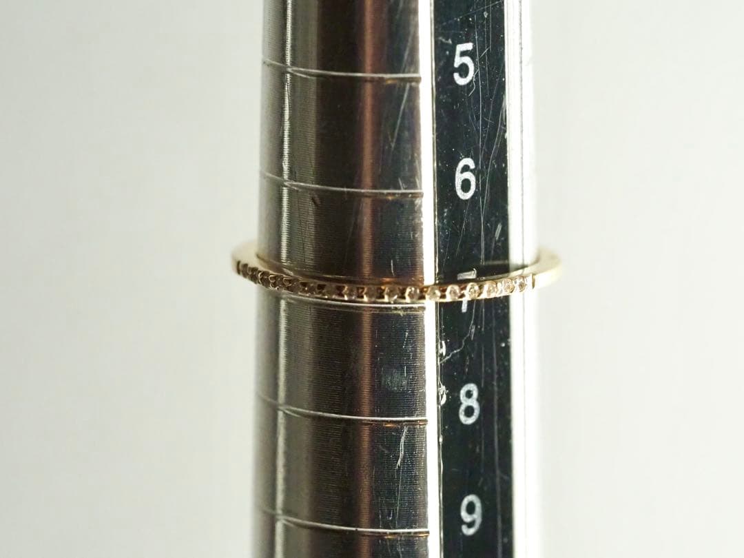 agete☆アガット　可愛い♡K10YG 天然ダイヤモンドハーフエターナルリング