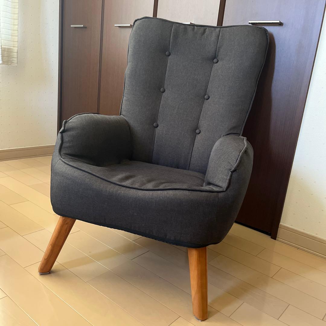 ブラウンファブリック 1人掛けソファ