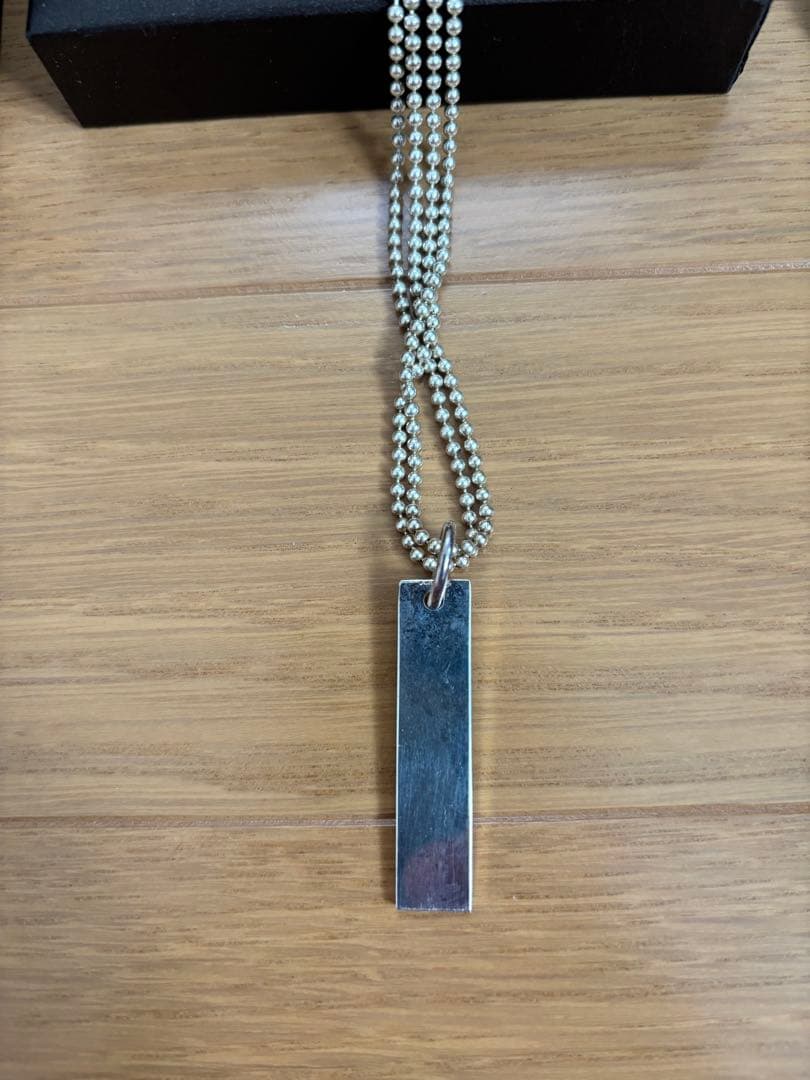 【中古】GUCCI ロゴプレート ネックレス ダブルボールチェーン