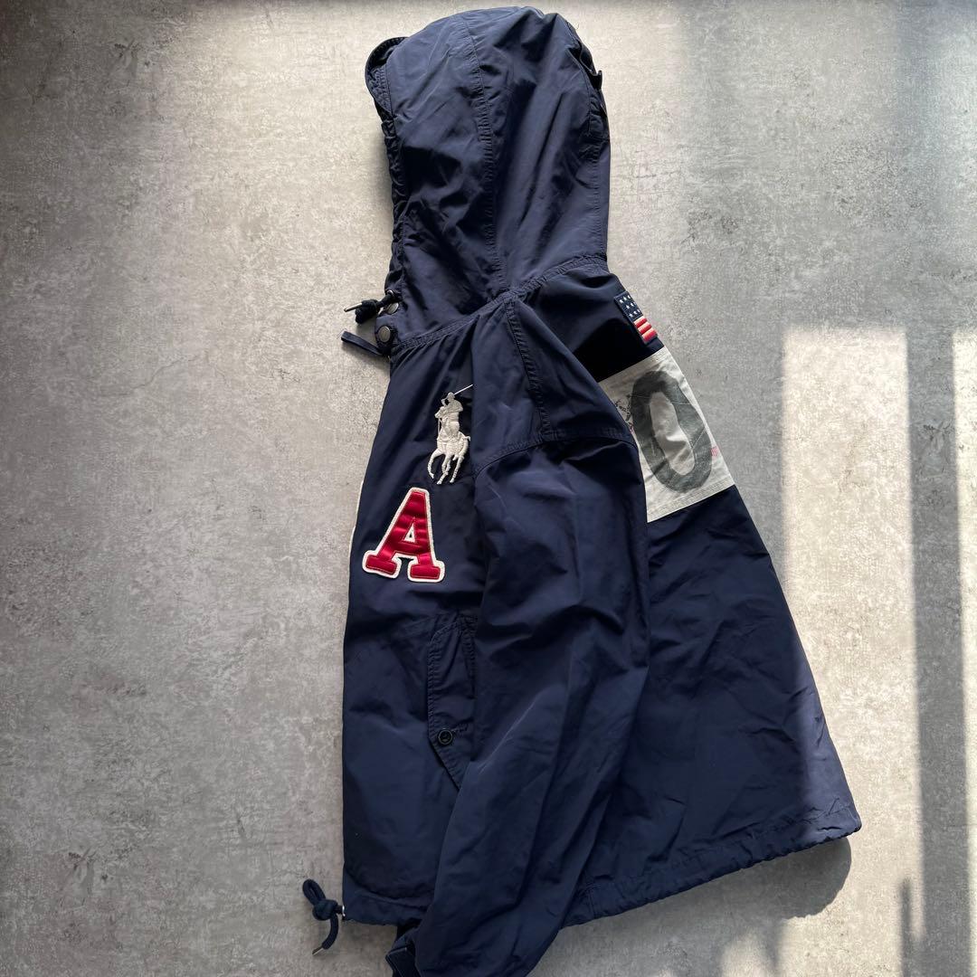 希少サイズ XL ポロバイラルフローレン ナイロンパーカー ネイビー 星条旗