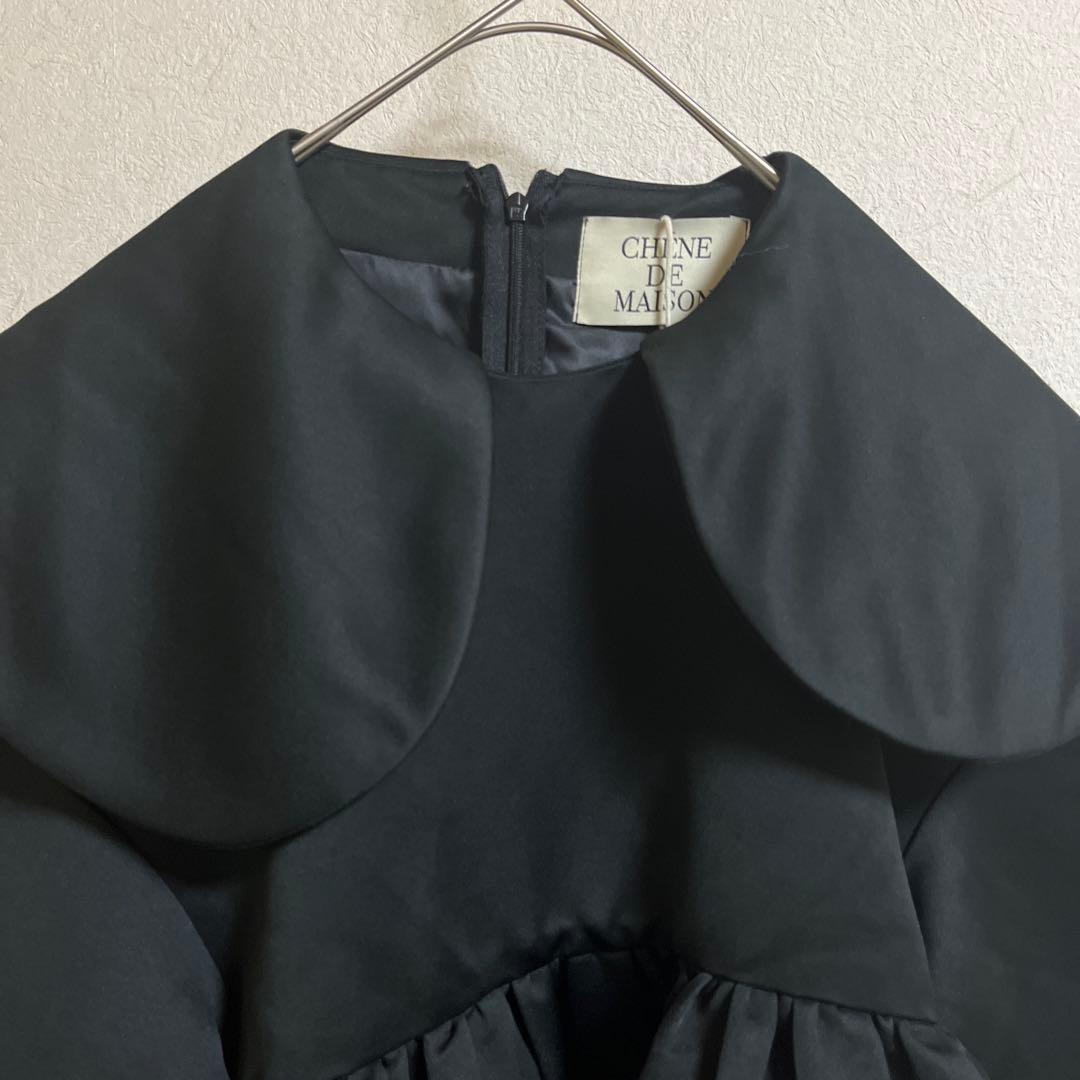 CHENE DE MAISON デザインワンピース ギャルソン系 ブラック