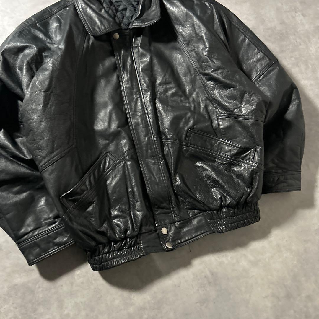 【NA】ヴィンテージ 牛革 本革 レザー ショート ブルゾン ジャケット