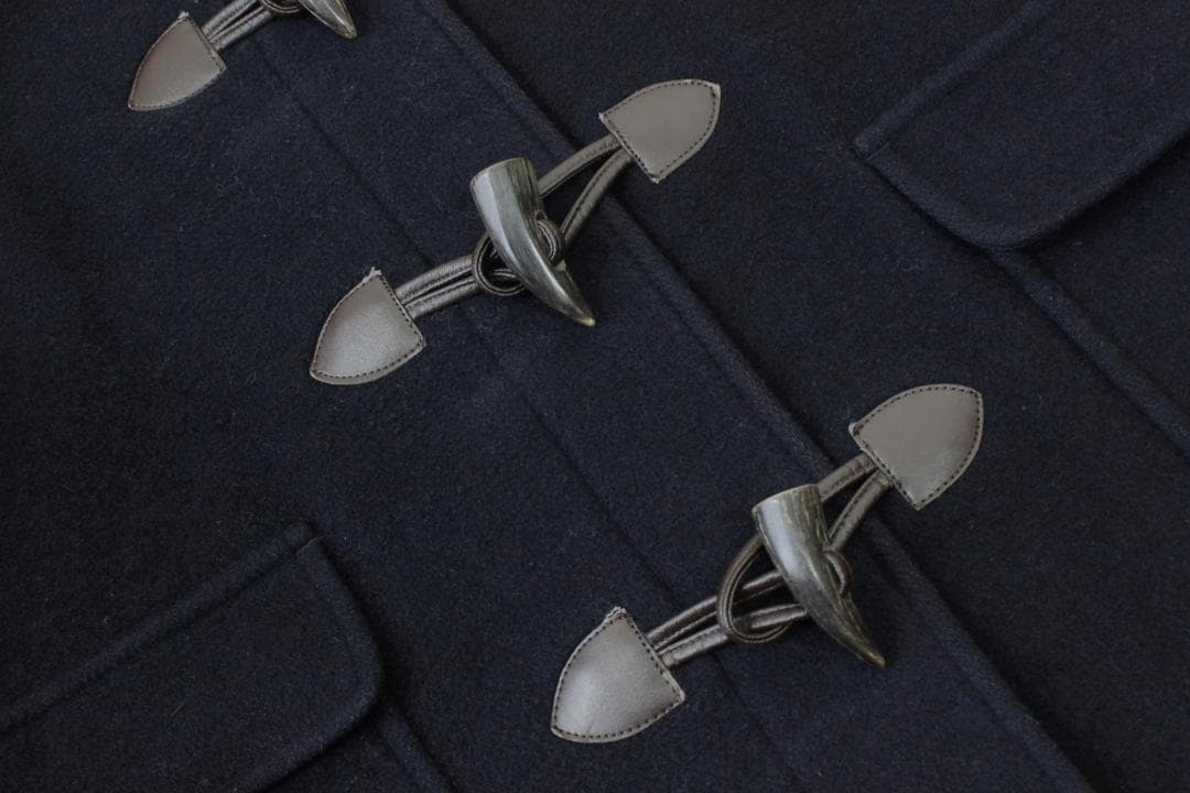 51【美品】イーストボーイ ダッフルコート 11 ネイビー 紺 L 裏チェック柄