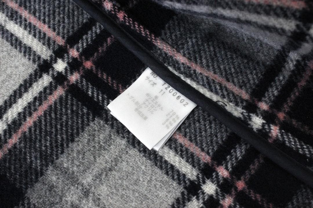 51【美品】イーストボーイ ダッフルコート 11 ネイビー 紺 L 裏チェック柄