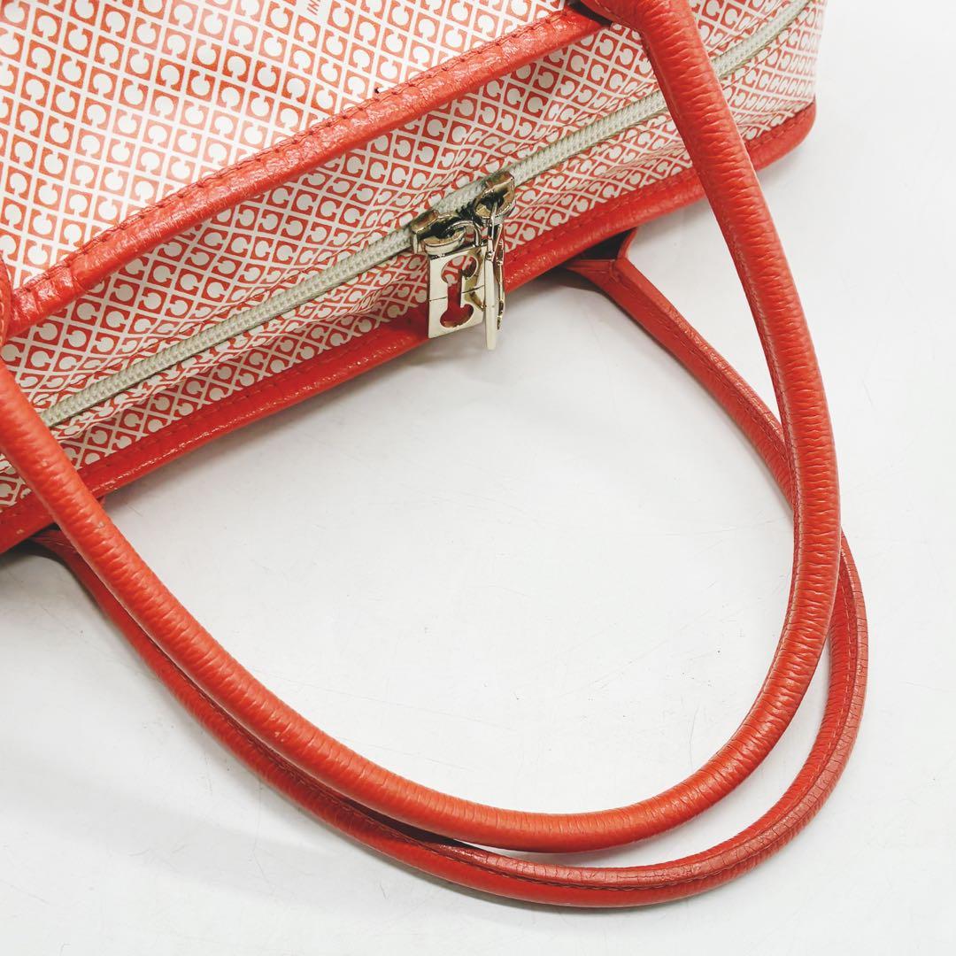 美品✨GHERARDINI ゲラルディーニ トート ソフティ 総柄 オレンジ×白