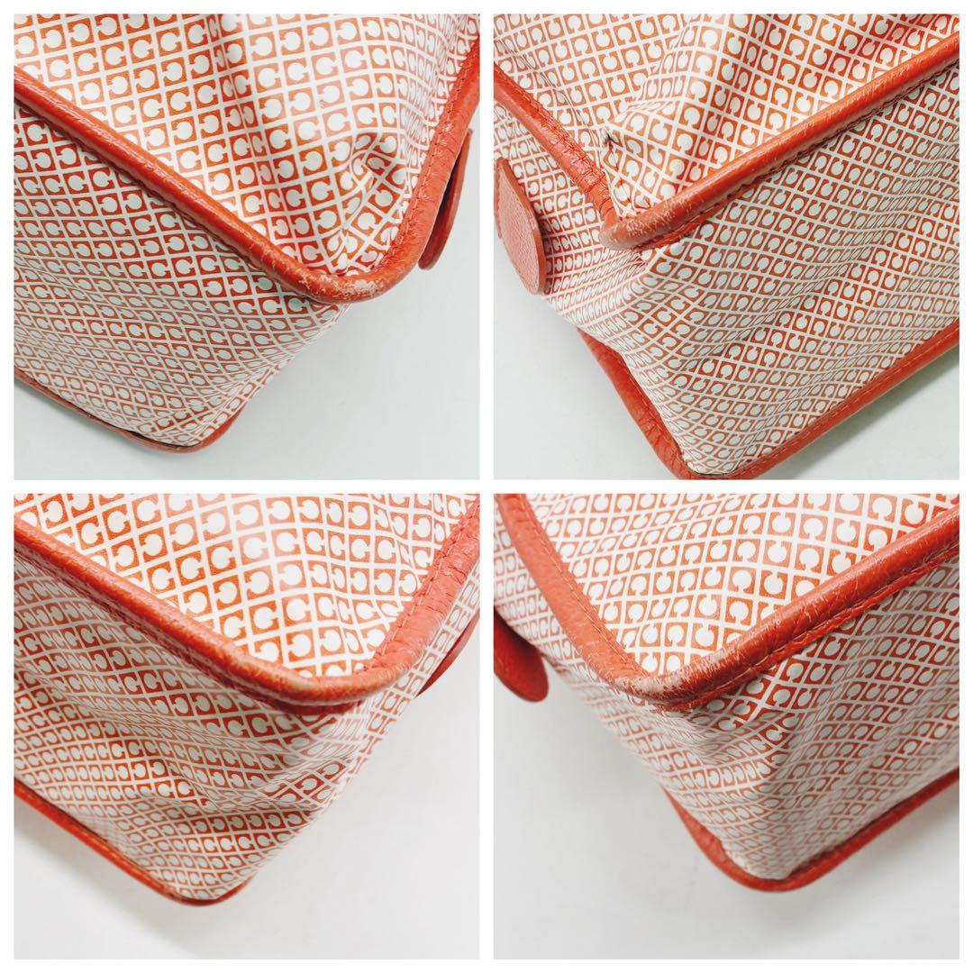 美品✨GHERARDINI ゲラルディーニ トート ソフティ 総柄 オレンジ×白