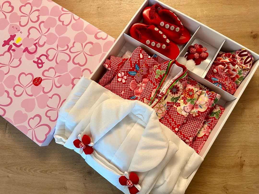 SHI　美品【七五三 3歳 女の子】京都花ひめ フルセット 被布疋田柄